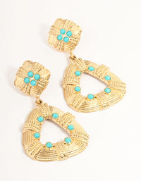 Gold Triangle Turqouise Drop Earrings - link has visual effect only