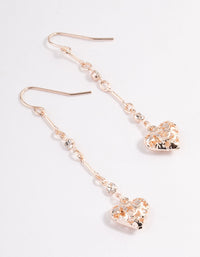 Rose Gold Diamante Filifgree Heart Drop Earrings - link has visual effect only