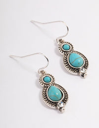 Antique Silver Cabochon Drop Earrings - link has visual effect only