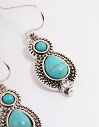 Antique Silver Cabochon Drop Earrings - link has visual effect only