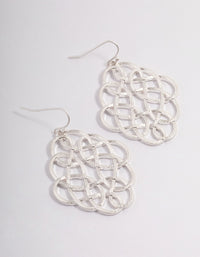 Rhodium Maze Twisted Drop Earrings - link has visual effect only