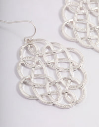 Rhodium Maze Twisted Drop Earrings - link has visual effect only