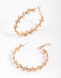 Gold Swirly Twisted Hoop Earrings 40mm - link has visual effect only