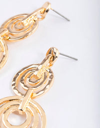 Gold Round Illusion Layer Drop Earrings - link has visual effect only