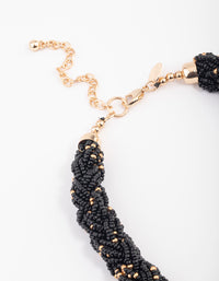 Black Chunky Braid Bead Necklace - link has visual effect only