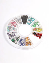 Mixed Clear Circle Gems Press On Nail Kit - link has visual effect only