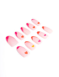 Bright Plastic Multi Heart Press On Nails - link has visual effect only