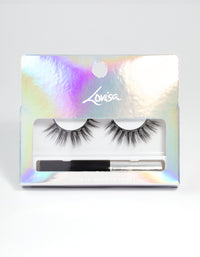 Black Mixed Dense Magnetic Fake Eyelashes - link has visual effect only