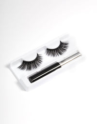 Black Full Volume Magnetic Fake Eyelashes - link has visual effect only