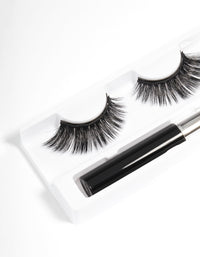 Black Full Volume Magnetic Fake Eyelashes - link has visual effect only