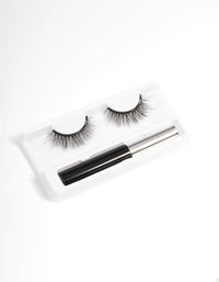 Black Natural Imitation Mink Magnetic Fake Eyelashes - link has visual effect only