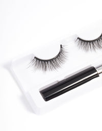 Black Natural Imitation Mink Magnetic Fake Eyelashes - link has visual effect only