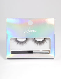 Black Natural Imitation Mink Magnetic Fake Eyelashes - link has visual effect only