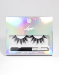 Black Long Thick Magnetic Fake Eyelashes - link has visual effect only