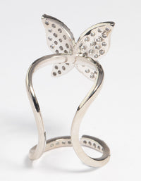 Silver Diamante Butterfly Fingertip Ring - link has visual effect only