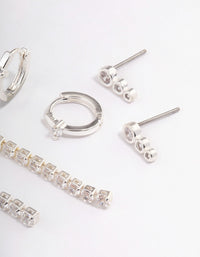 Silver Plated Cupchain Drop Earrings Pack - link has visual effect only