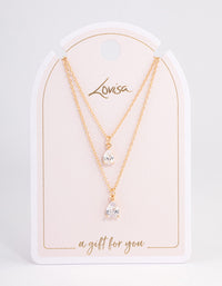 Gold Layered Dainty Diamante Necklace - link has visual effect only