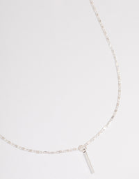 Silver Flat Chain Stick Necklace - link has visual effect only