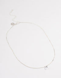 Silver Single Cubic Zirconia Box Chain Necklace - link has visual effect only