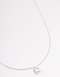 Silver Pearl Dangle Necklace - link has visual effect only