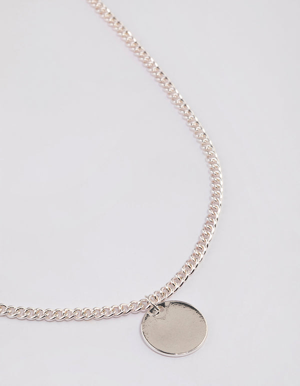 Silver Solid Disc Necklace