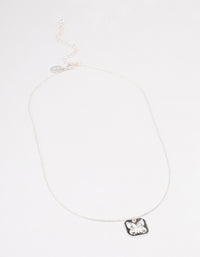 Silver Butterfly Imprint Necklace - link has visual effect only