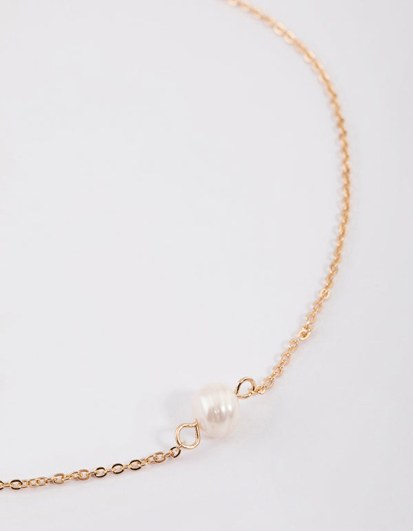 Gold Pearl Choker