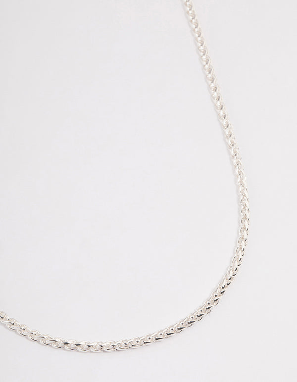 Silver Classic Wheat Chain Necklace