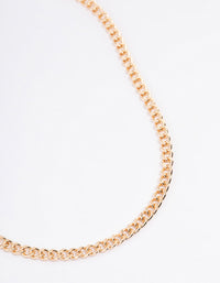 Gold Curb Chain Necklace - link has visual effect only