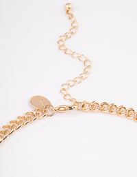 Gold Curb Chain Necklace - link has visual effect only