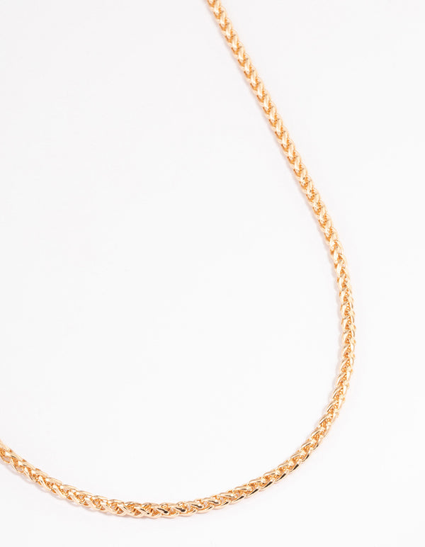 Gold Wheat Chain Necklace