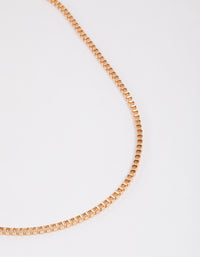 Gold Box Chain Necklace - link has visual effect only