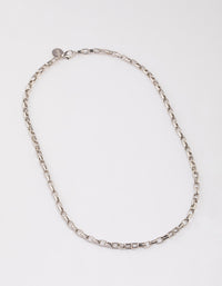 Silver Statement Box Chain Necklace - link has visual effect only