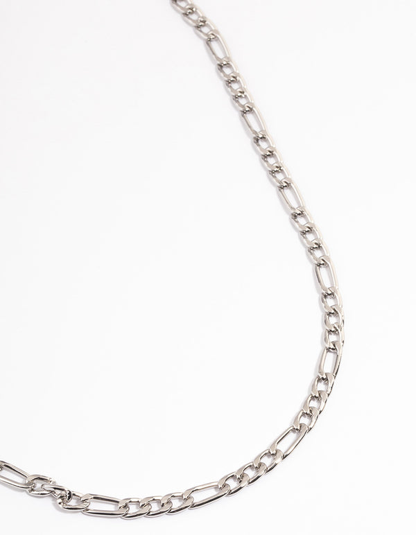 Rhodium Figaro Chain Necklace