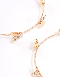 Gold Butterfly Hoop Earrings - link has visual effect only