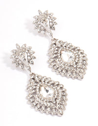 Silver Statement Diamante Drop Earrings - link has visual effect only