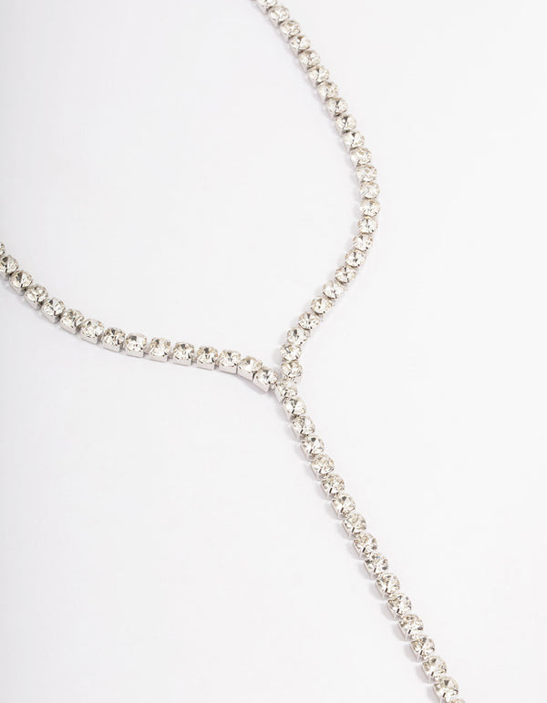 Silver Diamante Cupchain Y-Necklace