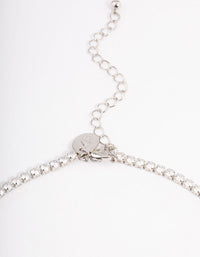 Silver Cubic Zirconia Cupchain Teardrop Pendant Necklace - link has visual effect only