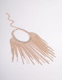 Rose Gold Cupchain Fringe Necklace - link has visual effect only