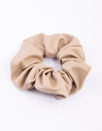 Faux Leather Neutral Fabric Scrunchie - link has visual effect only