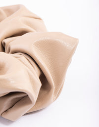 Faux Leather Neutral Fabric Scrunchie - link has visual effect only