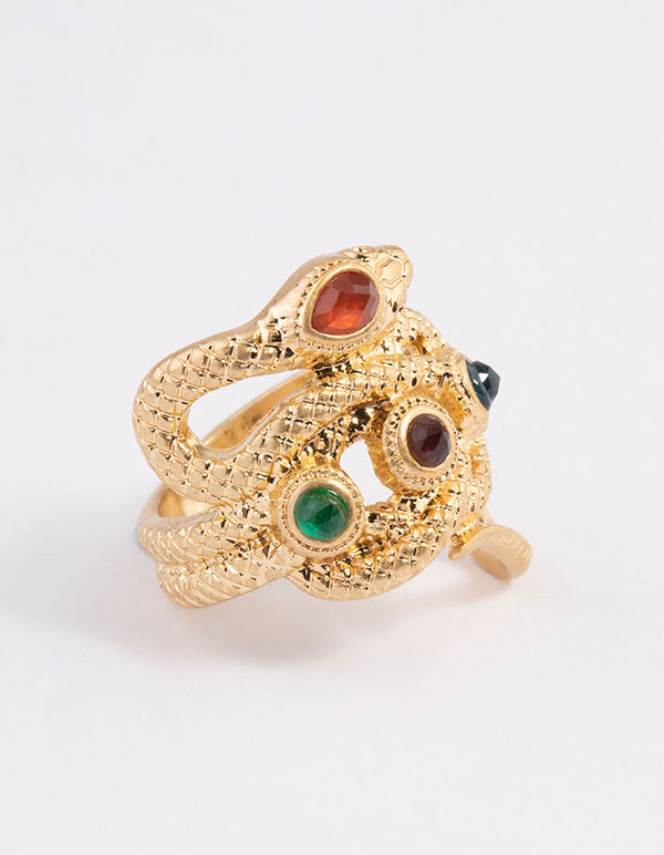 Gold Jewel Snake Ring