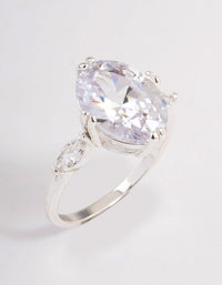 Silver Grand Oval Marquise Ring - link has visual effect only