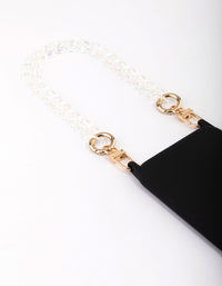 Clear Iridescent Chain Wrist Phone Strap - link has visual effect only