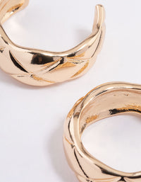 Gold Quilted Hoop Earrings - link has visual effect only