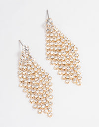 Gold Tier Diamante Drop Earrings - link has visual effect only