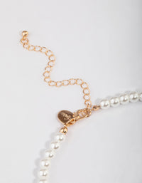 Gold Teardrop Pearl Necklace - link has visual effect only