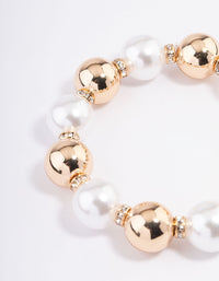 Gold Pearl Ball Bracelet - link has visual effect only