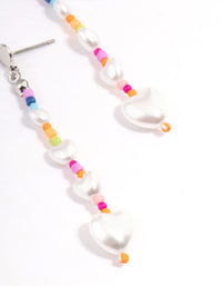 Gold Bead Heart Drop Earrings - link has visual effect only