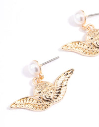 Gold Cherub Drop Earrings - link has visual effect only